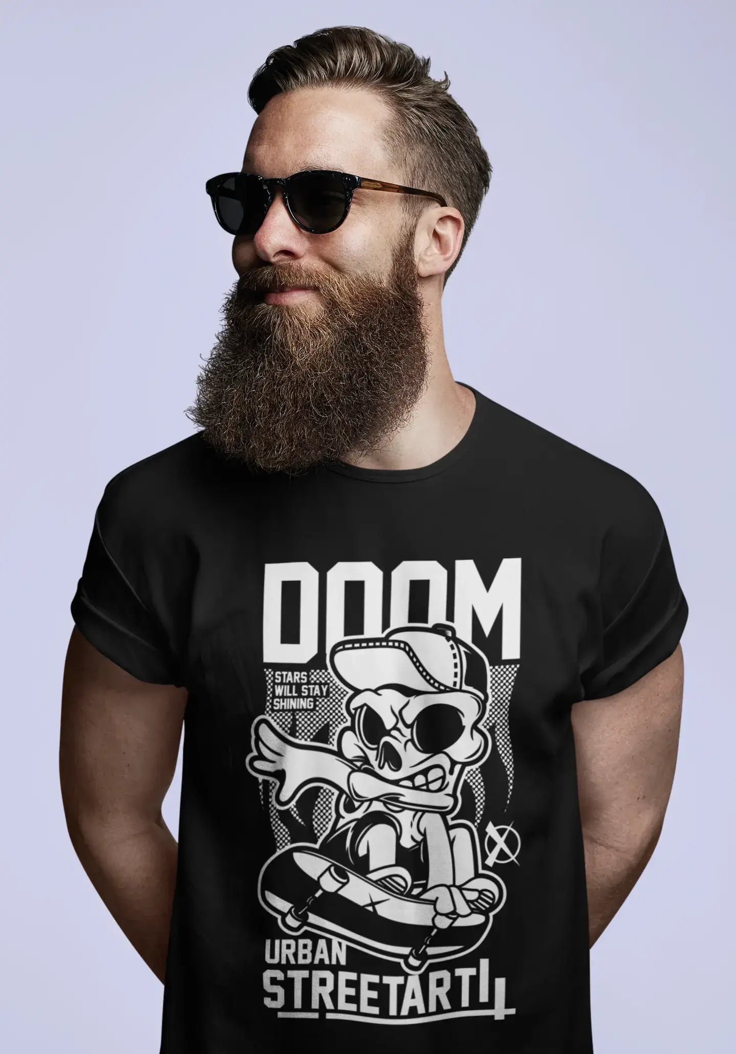 ULTRABASIC Men's Novelty T-Shirt Doom Urban Streetart - Funny Tee Shirt