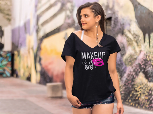 ULTRABASIC Women's Novelty T-Shirt Make Up is My Life - Funny Girl's Quote