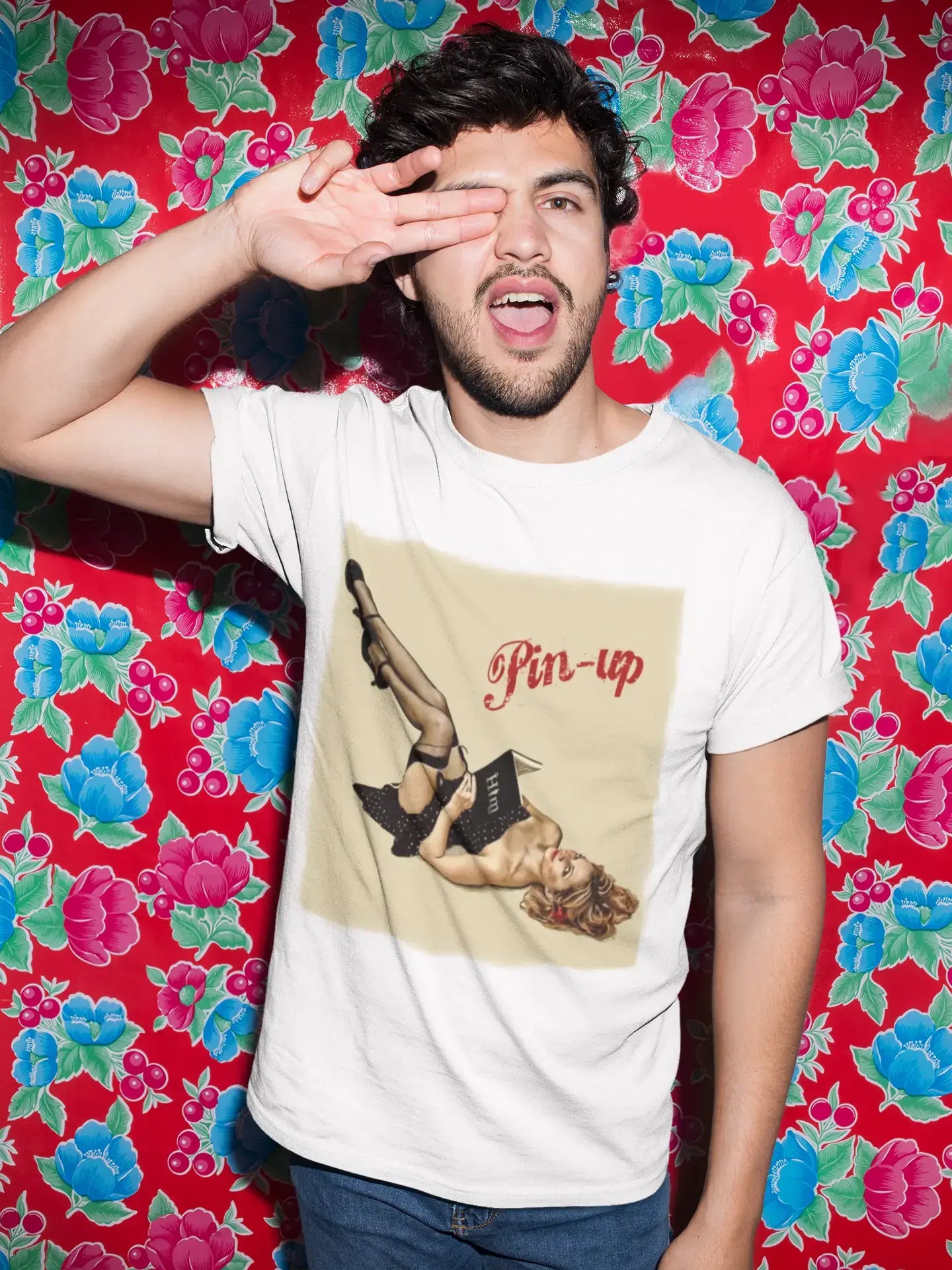 Pin-Up Him Book H T-Shirt,Homme,Blanc,t Shirt Homme