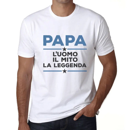 Men's Graphic T-Shirt Papa L'uomo Il Mito La Leggenda Eco-Friendly Limited Edition Short Sleeve Tee-Shirt Vintage Birthday Gift Novelty