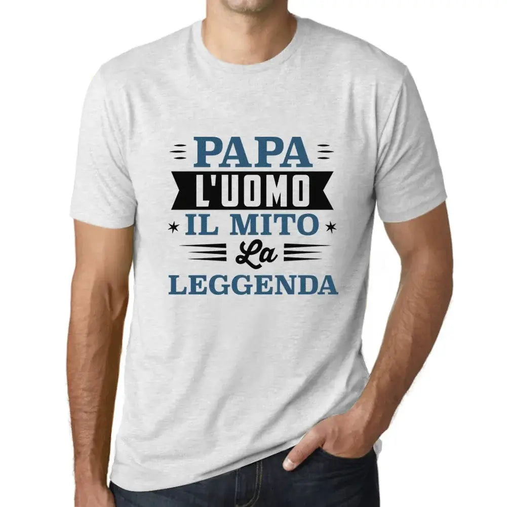 Men's Graphic T-Shirt Papa L'uomo Il Mito La Leggenda Eco-Friendly Limited Edition Short Sleeve Tee-Shirt Vintage Birthday Gift Novelty