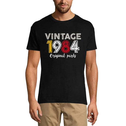 Men's Graphic T-Shirt Original Parts 1984 40th Birthday Anniversary 40 Year Old Gift 1984 Vintage Eco-Friendly Short Sleeve Novelty Tee