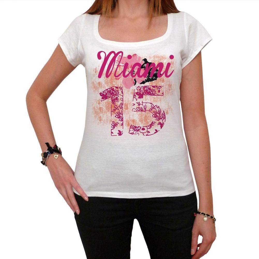 15, Miami, Women's Short Sleeve Round Neck T-shirt 00008 - ultrabasic-com