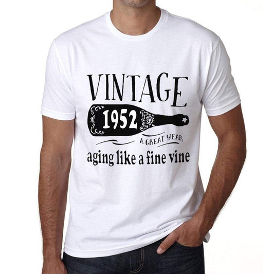 1952 Aging Like a Fine Wine Men's T-shirt White Birthday Gift 00457 ultrabasic-com.myshopify.com
