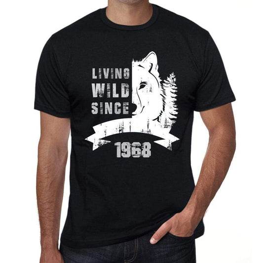 1968, Living Wild Since 1968 Men's T-shirt Black Birthday Gift 00498 - ultrabasic-com