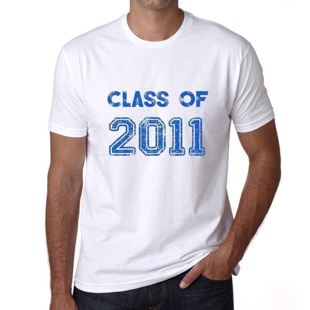 2011 Class Of White Mens Short Sleeve Round Neck T-Shirt 00094 - White / S - Casual