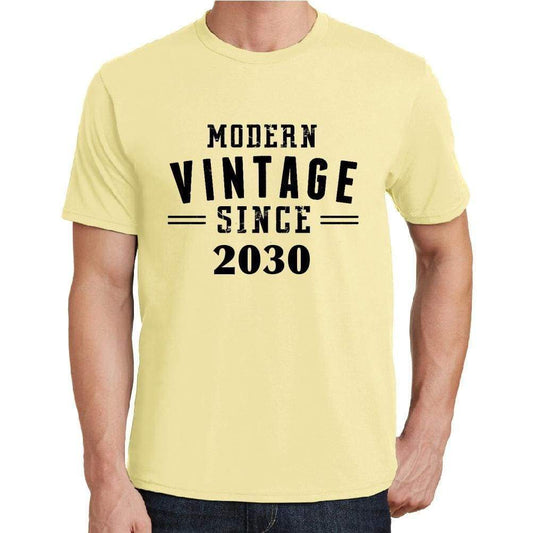 2030 Modern Vintage Yellow Mens Short Sleeve Round Neck T-Shirt 00106 - Yellow / S - Casual