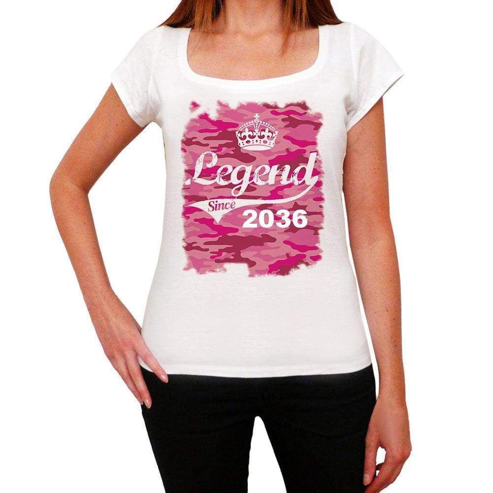 2036 Printed Birthday White Womens Short Sleeve Round Neck T-Shirt 00284 - White / Xs - Casual