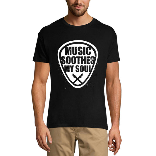 ULTRABASIC Men's T-Shirt Music Soothes My Soul - Guitar Shirt for Musician