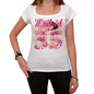 35 Madrid City With Number Womens Short Sleeve Round White T-Shirt 00008 - Casual