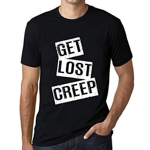 Ultrabasic - Homme T-Shirt Graphique Get Lost Creep T-Shirt Cadeau Lettre d'impression Noir Profond