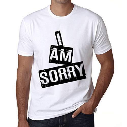 Ultrabasic - Homme T-Shirt Graphique I am Sorry T-Shirt Cadeau Lettre d'impression Blanc