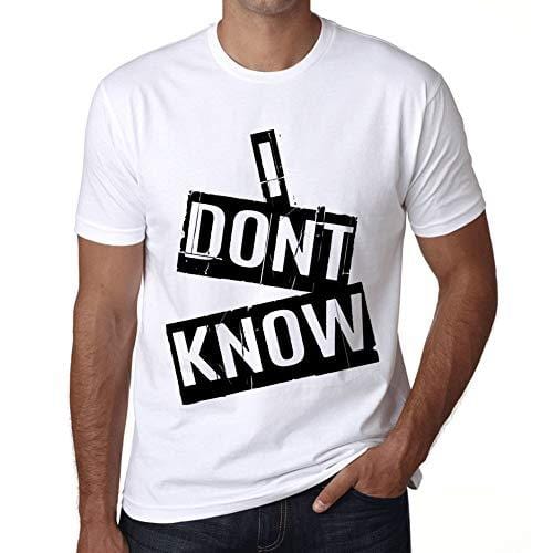 Ultrabasic - Homme T-Shirt Graphique I Don't Know T-Shirt Cadeau Lettre d'impression Blanc