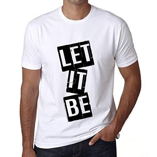 Ultrabasic - Homme T-Shirt Graphique Let it Be T-Shirt Cadeau Lettre d'impression Blanc
