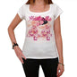 44 Huntsville City With Number Womens Short Sleeve Round White T-Shirt 00008 - White / Xs - Casual