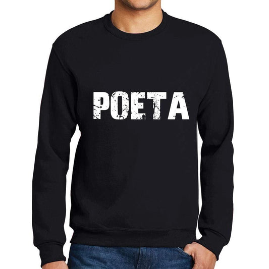 Ultrabasic Homme Imprimé Graphique Sweat-Shirt Popular Words POETA Noir Profond