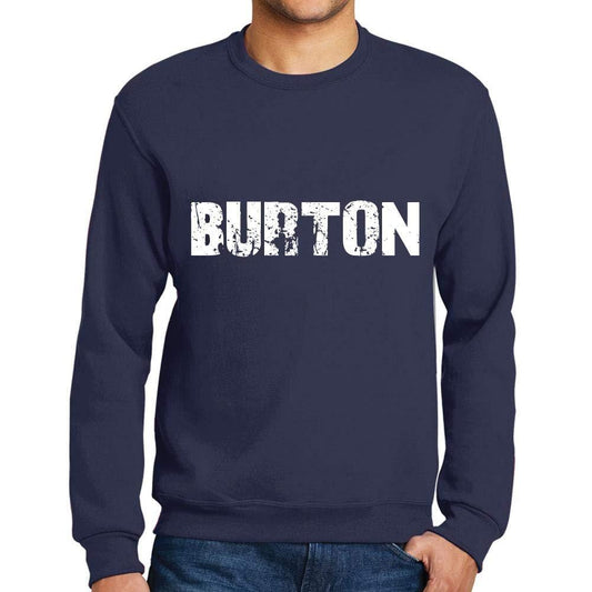 Homme Imprimé Graphique Sweat-Shirt Popular Words Burton French Marine