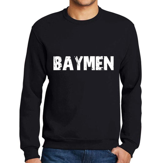 Ultrabasic Homme Imprimé Graphique Sweat-Shirt Popular Words BAYMEN Noir Profond