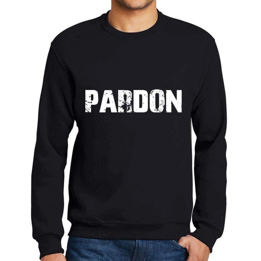 Ultrabasic Homme Imprimé Graphique Sweat-Shirt Popular Words Pardon Noir Profond