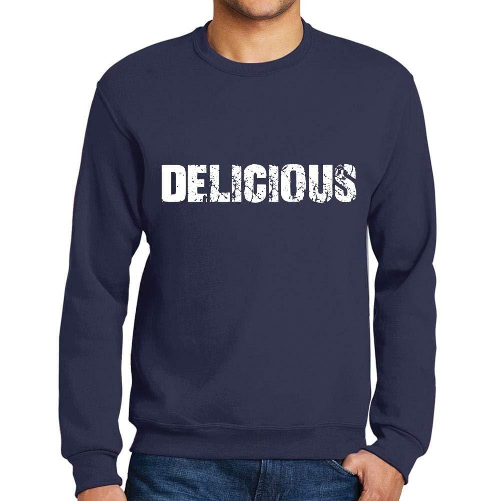 Ultrabasic Homme Imprimé Graphique Sweat-Shirt Popular Words Delicious French Marine