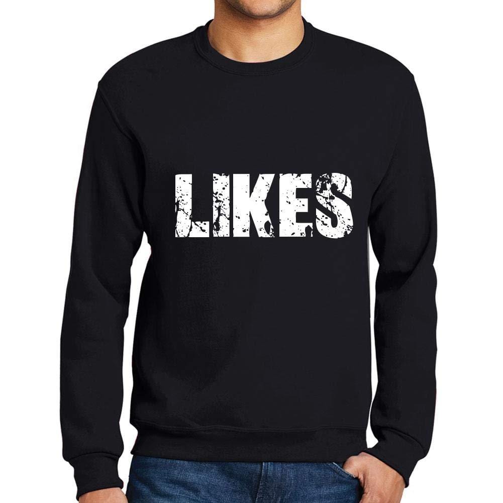 Ultrabasic Homme Imprimé Graphique Sweat-Shirt Popular Words Likes Noir Profond