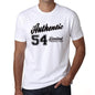 54 Authentic White Mens Short Sleeve Round Neck T-Shirt 00123 - White / L - Casual