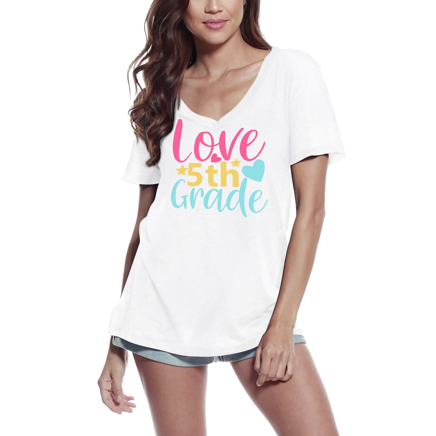 ULTRABASIC Women's T-Shirt 5th Grade Love - Short Sleeve Tee Shirt Tops
