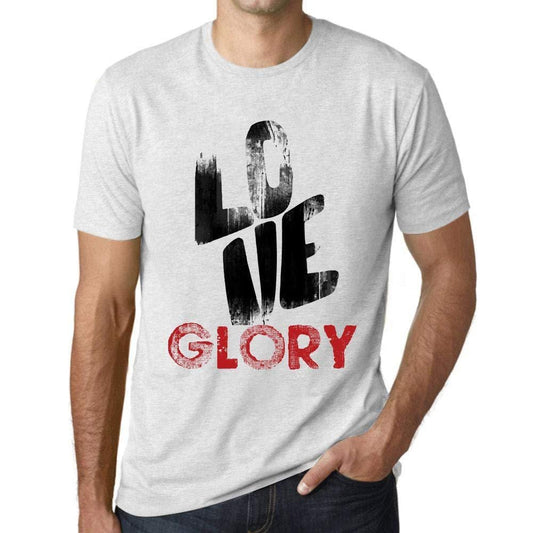Ultrabasic - Homme T-Shirt Graphique Love Glory Blanc Chiné