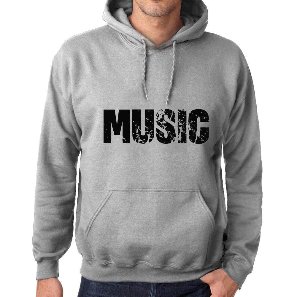 Ultrabasic Homme Femme Unisex Sweat à Capuche Hoodie Popular Words Music Gris Chiné