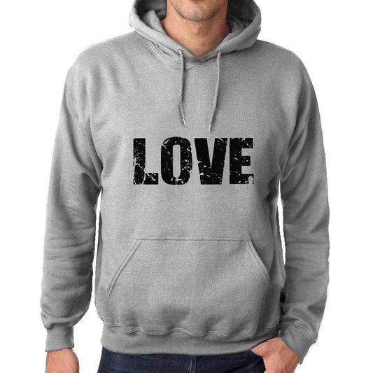 Ultrabasic Homme Femme Unisex Sweat à Capuche Hoodie Popular Words Love Gris Chiné