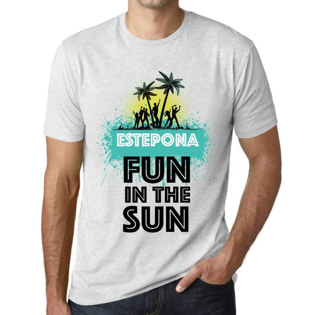 Homme T Shirt Graphique Imprimé Vintage Tee Summer Dance ESTEPONA Blanc Chiné