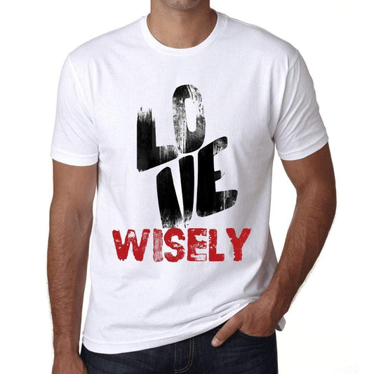 Ultrabasic - Homme T-Shirt Graphique Love Wisely Blanc