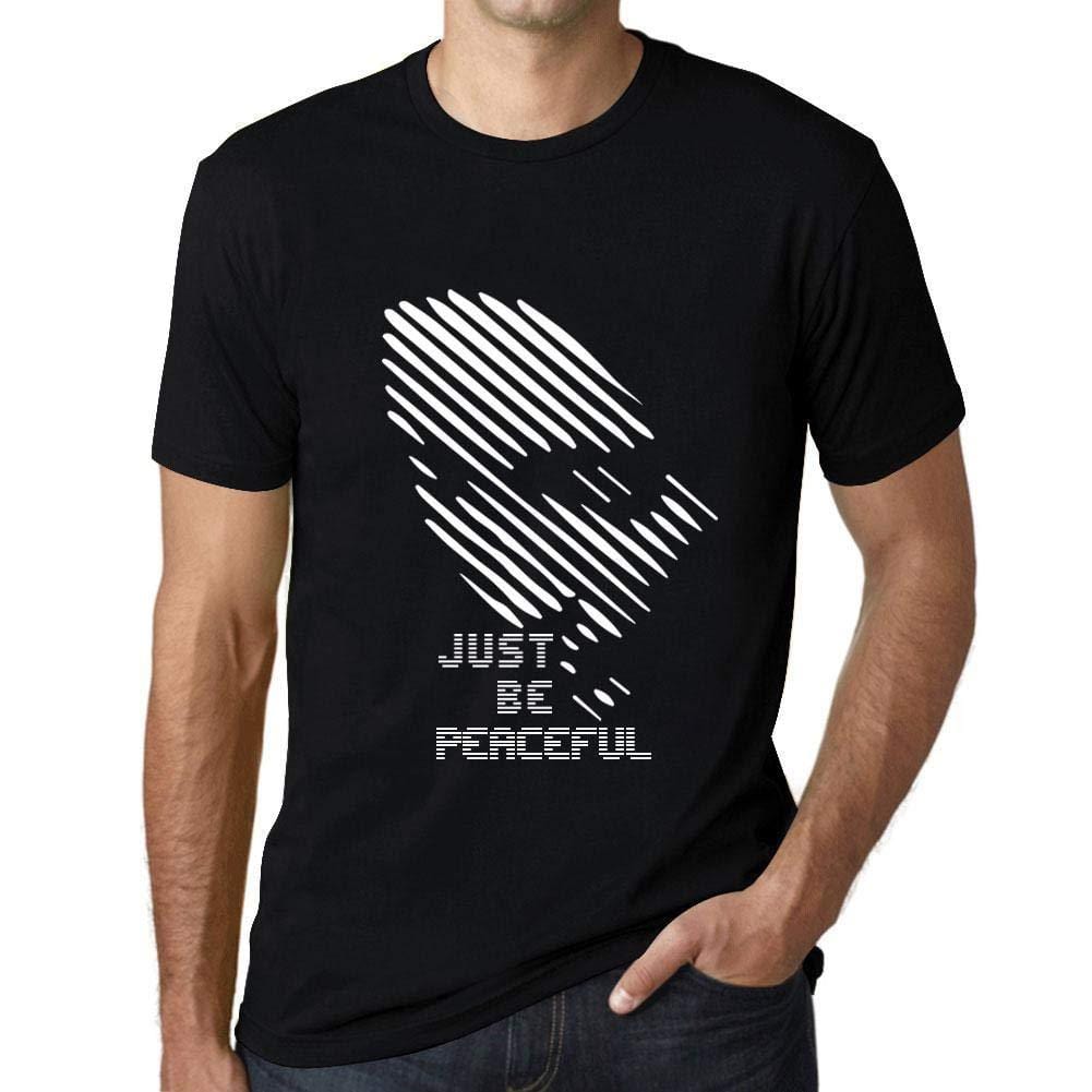 Ultrabasic - Homme T-Shirt Graphique Just be Peaceful Noir Profond