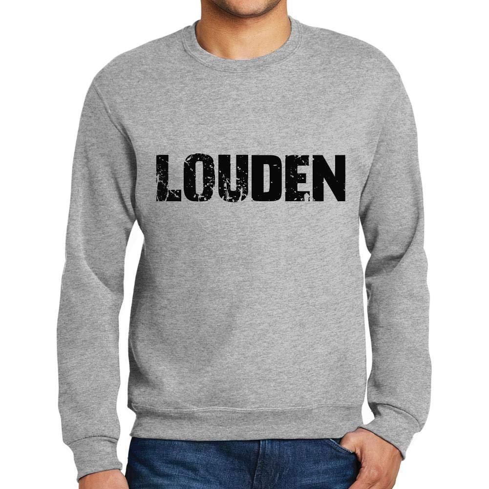 Ultrabasic Homme Imprimé Graphique Sweat-Shirt Popular Words Louden Gris Chiné