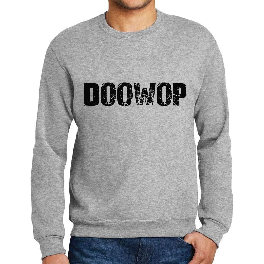 Ultrabasic Homme Imprimé Graphique Sweat-Shirt Popular Words DOOWOP Gris Chiné