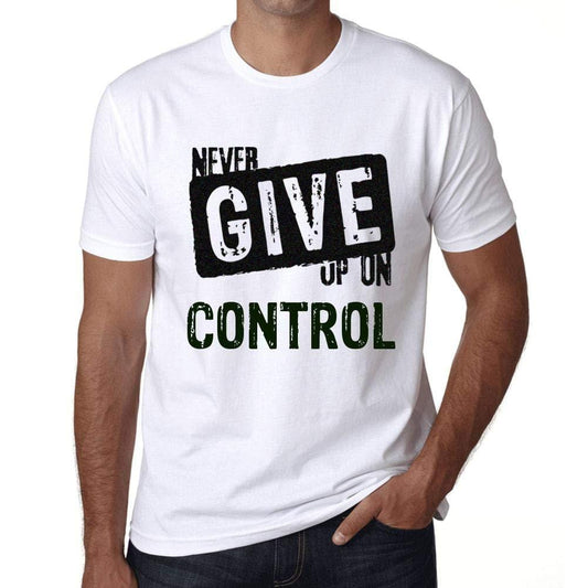 Ultrabasic Homme T-Shirt Graphique Never Give Up on Control Blanc