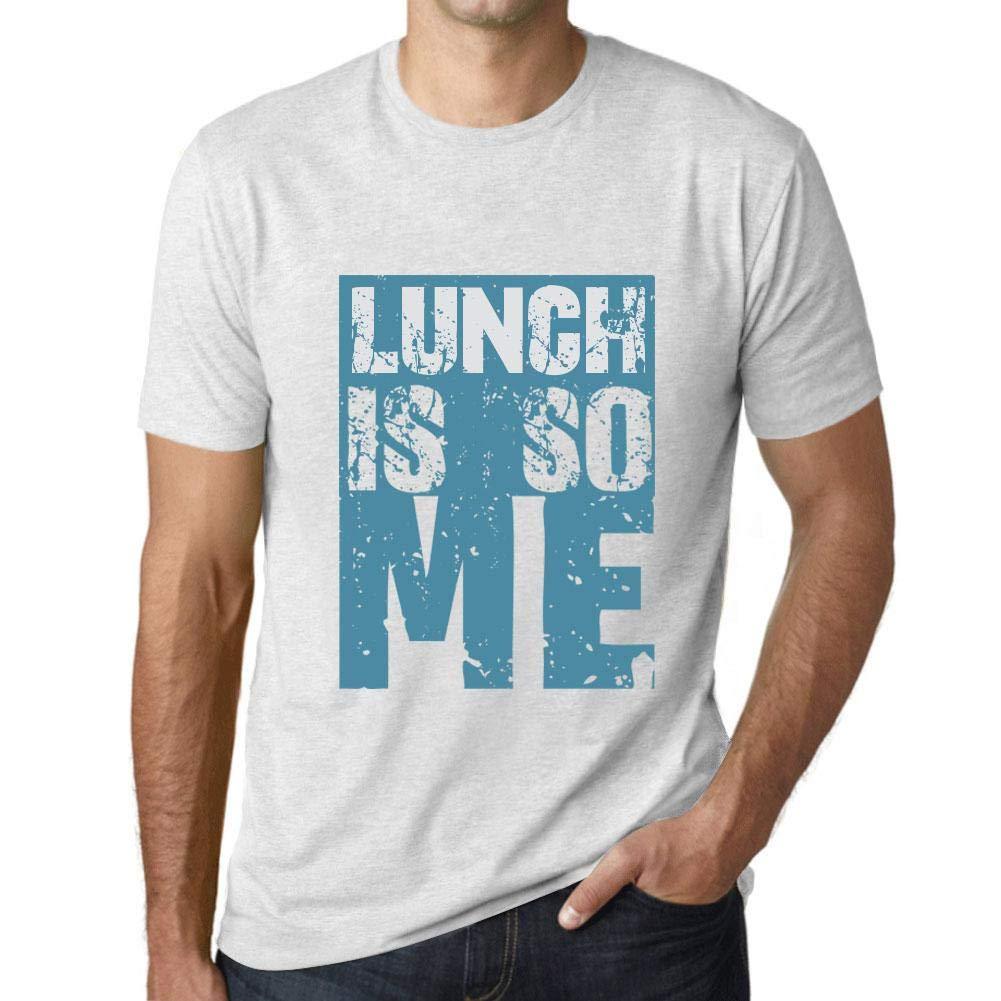 Homme T-Shirt Graphique Lunch is So Me Blanc Chiné