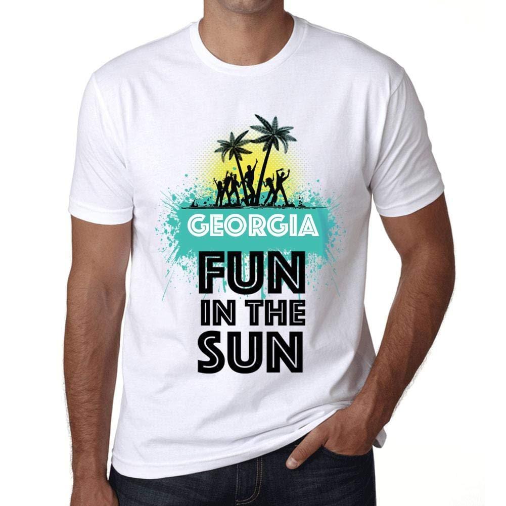 Homme T Shirt Graphique Imprimé Vintage Tee Summer Dance Georgia Blanc