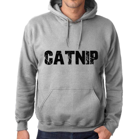 Ultrabasic Homme Femme Unisex Sweat à Capuche Hoodie Popular Words Catnip Gris Chiné