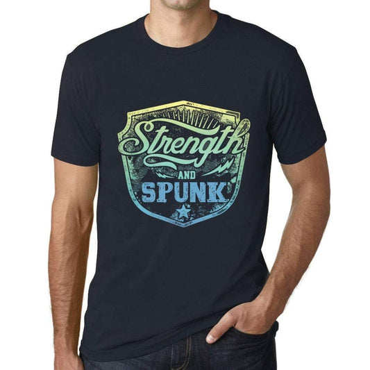Homme T-Shirt Graphique Imprimé Vintage Tee Strength and Spunk Marine