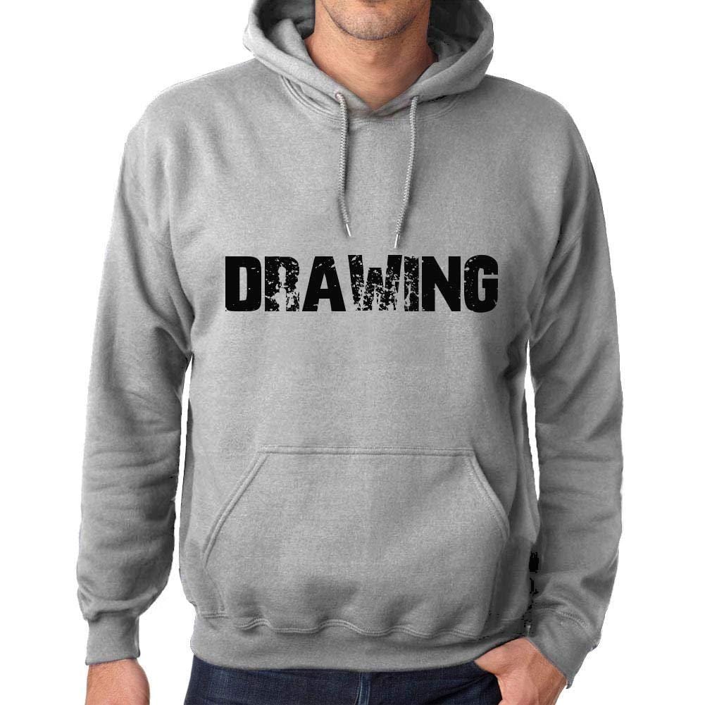 Ultrabasic Homme Femme Unisex Sweat à Capuche Hoodie Popular Words Drawing Gris Chiné