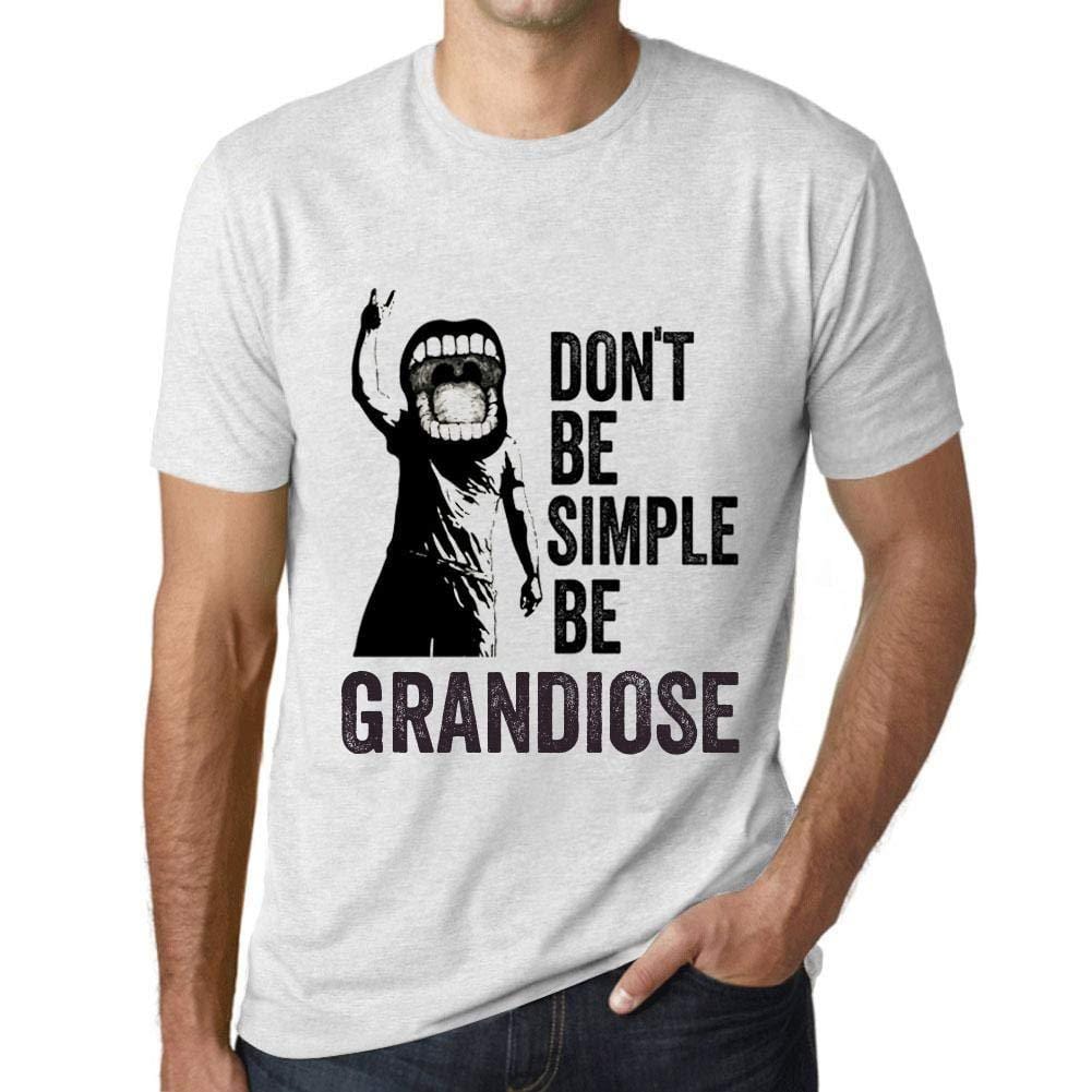 Ultrabasic Homme T-Shirt Graphique Don't Be Simple Be Grandiose Blanc Chiné