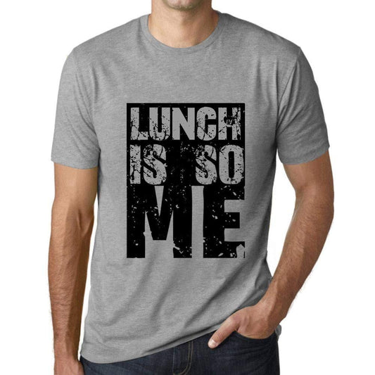 Homme T-Shirt Graphique Lunch is So Me Gris Chiné