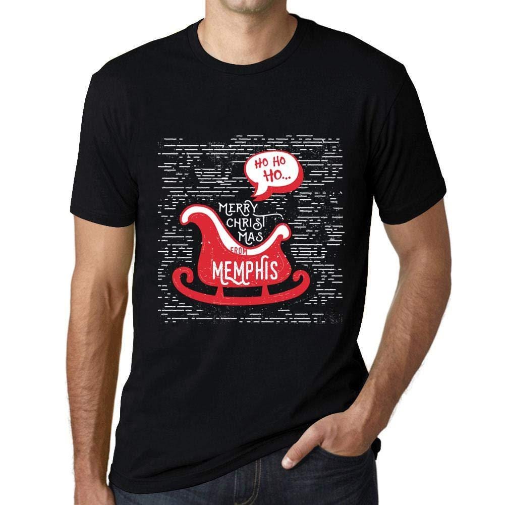 Ultrabasic Homme T-Shirt Graphique Merry Christmas from Memphis Noir Profond