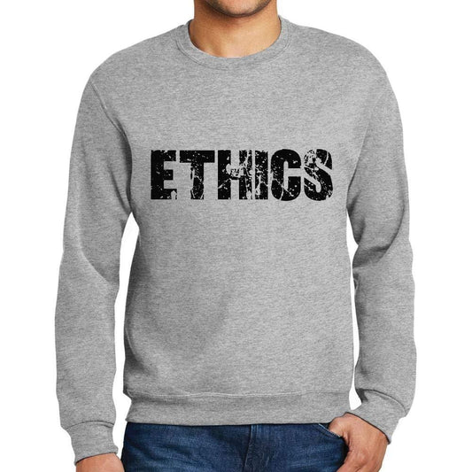 Ultrabasic Homme Imprimé Graphique Sweat-Shirt Popular Words Ethics Gris Chiné