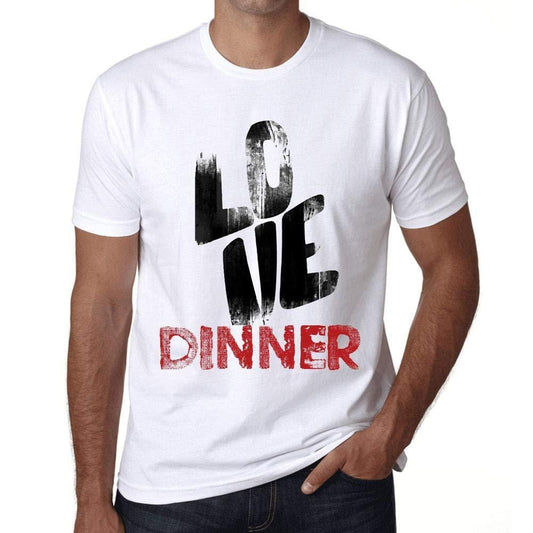 Ultrabasic - Homme T-Shirt Graphique Love Dinner Blanc