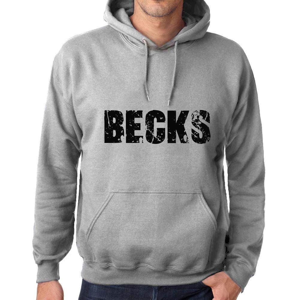 Ultrabasic Homme Femme Unisex Sweat à Capuche Hoodie Popular Words Becks Gris Chiné