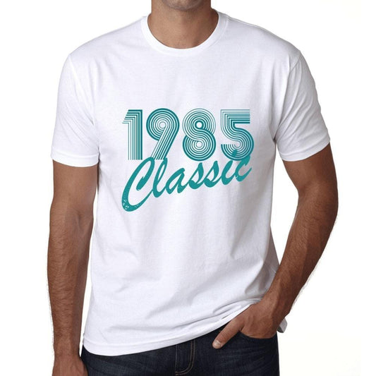 Ultrabasic - Homme T-Shirt Graphique Years Lines Classic 1985 Blanc