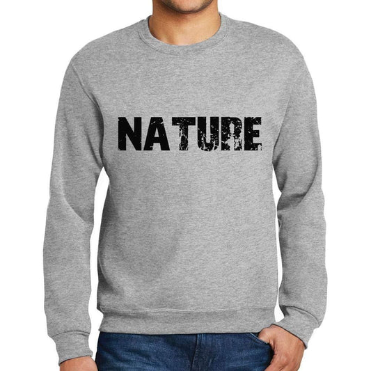 Ultrabasic Homme Imprimé Graphique Sweat-Shirt Popular Words Nature Gris Chiné