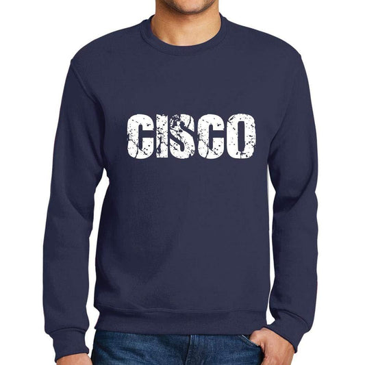 Ultrabasic Homme Imprimé Graphique Sweat-Shirt Popular Words Cisco French Marine